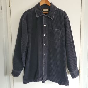 Vintage Dockers Corduroy Shacket Men's L Blue Work Jacket Snap Front